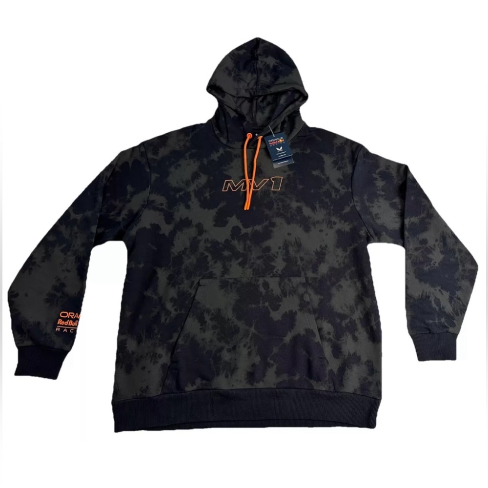 Red Bull Racing F1 Max Verstappen MV1 Driver Hoodie Men’s XL Tie Dye Camo Oracle